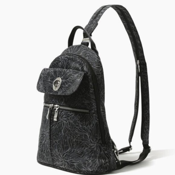 NWT Baggallini Naples Convertible Small Backpack Handbag Sling Midnight Blossom - Picture 10 of 14
